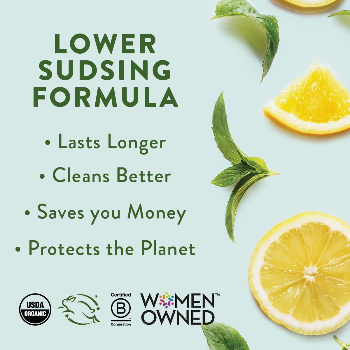 Rebel Green Dish Soap Peppermint Lemon, 16 Oz : Health & Household