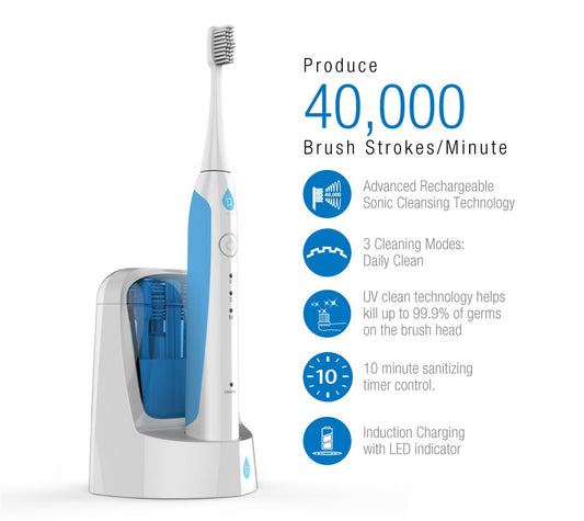 Pursonic S750 Sonic Toothbrush (Black) — Smart Series Electronic Power Rechargeable Battery Toothbrush — Electronic Toothbrush For Adults — 12 Bonus Brush Heads — Rechargeable Toothbrushes For Adults