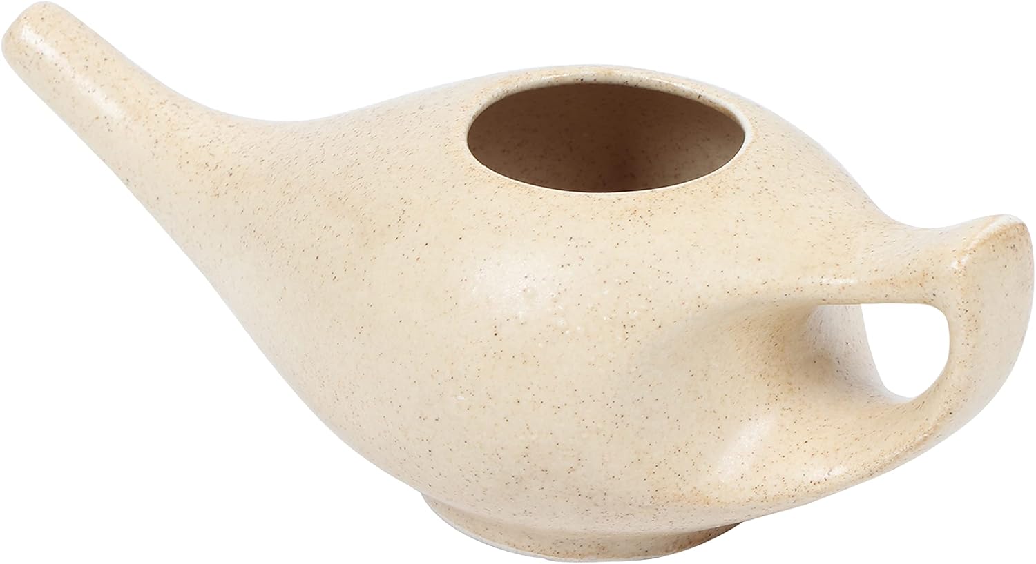 Durable Porcelain Ceramic Neti Pot Hold 230 Ml Water Comfortable Grip With 10 Sachet Neti Salt | Microwave And Dishwasher Safe Eco Friendly Natural Treatment For Sinus And Congestion (Brown Matt) : Health & Household