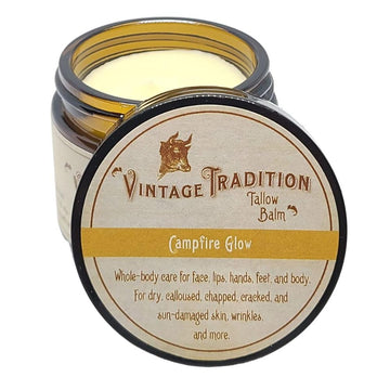 Vintage Tradition Beef Tallow All Purpose Balm - Healing, Hydrating Warm Ginger Skin Care Salve Replaces Body Lotion, Hand Cream, More - Essential Oil, Olive Oil, And Grass-Fed Tallow, 2 Fl. Oz