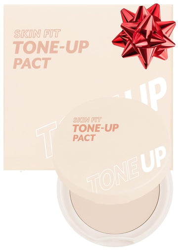I'M Meme Skin Fit Tone Up Pact | With Puff, Flawless Finish With Aqua Sebum, Soft & Velvet Pressed Powder Compact, Smooth Pores & Fine Lines, Korean Makeup, 0.35 Oz