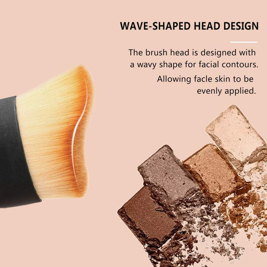 Foundation Makeup Brush Kabuki Foundation Brushes Wave-Shaped Top Cruelty Free Powder Brush Perfect For Blending Liquid Foundation Cream Powder Cosmetics Makeup Brush With Bonus Protective Case