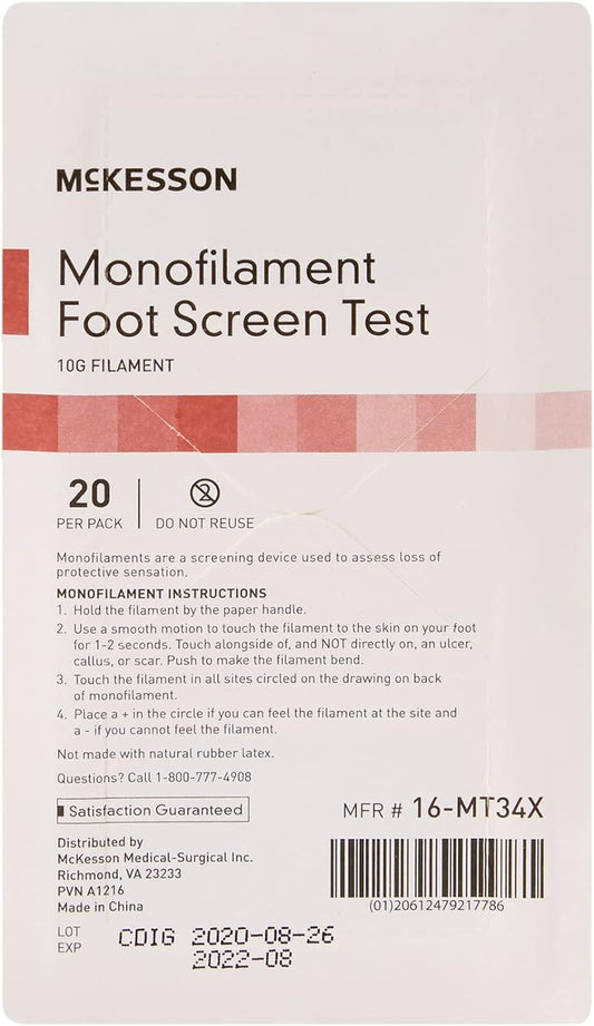 Mckesson Monofilament Foot Screen Test, Neuropathy Screening Test Diabetic, 10 G, 20 Count