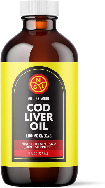 NGL Pure Cod Liver Oil - Wild Icelandic - 1,100 mg Omega-3 + Natural V
