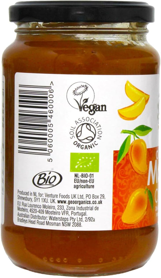 Geo Organics Mango Chutney 370G (Pack Of 1) Vegan-Friendly | Gluten-Free | Organic Chutney | Sweet Mango Chutney | Suitable For Vegetarians | Family Favourite | Delicious Authentic Taste