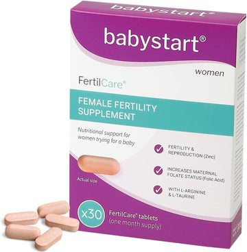 Babystart Fertility Supplements For Women - Fertilcare 30 Tablets, 1 Month Supply, Prenatal Vitamins And Minerals Including Folic Acid, Vitamins B, C, D, E For Conception And Nutritional Support