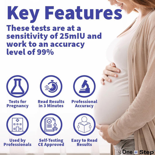 One Step Pregnancy Cassette Tests 25Miu/Ml Fast Results 99.9% Accurate 10 Tests