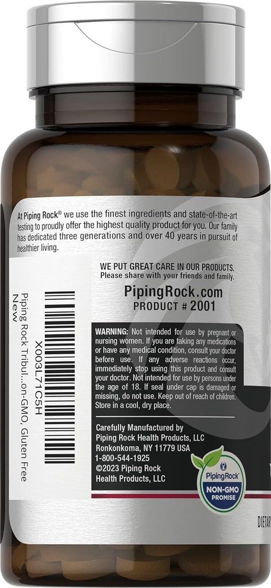 Piping Rock Tribulus Terrestris For Men 1000Mg | 100 Capsules | Mega Standardized Extract | Non-Gmo, Gluten Free Supplement