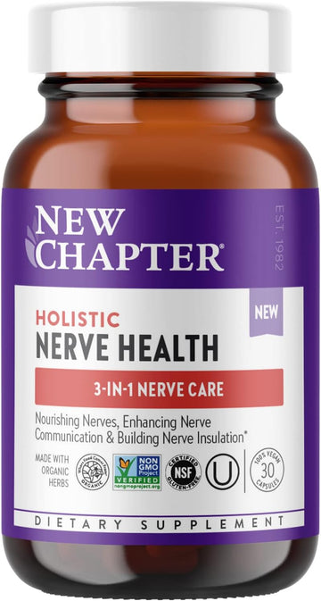 New Chapter Nerve Health Supplement For 3-In-1 Nerve Support From Head To ToeVitamin B1 Generates Energy For Nerves,Vitamin B6 Enhances Nerve Communication,Vitamin B12 Builds Nerve Insulation,30Ct