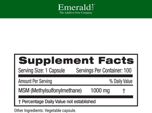 Ultra Botanicals Emerald Labs Msm 1000 Mg - Dietary Supplement With Pl