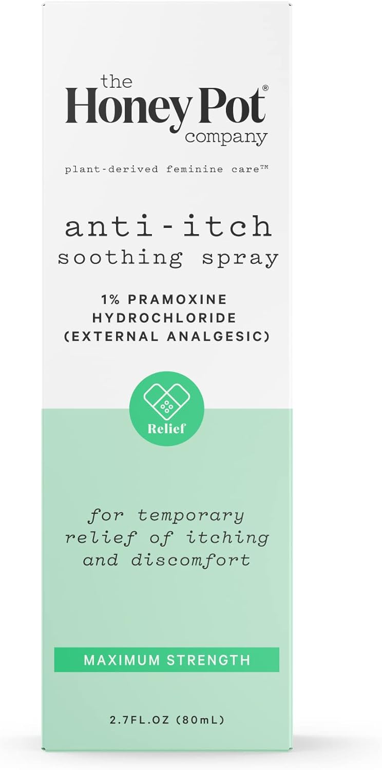 The Honey Pot Company - Feminine Anti-Itch Spray - At Home Or On The Go Medicated To Relieve Itch And Irritation. Maximum Strength - 2.71 Fl. Oz. : Health & Household