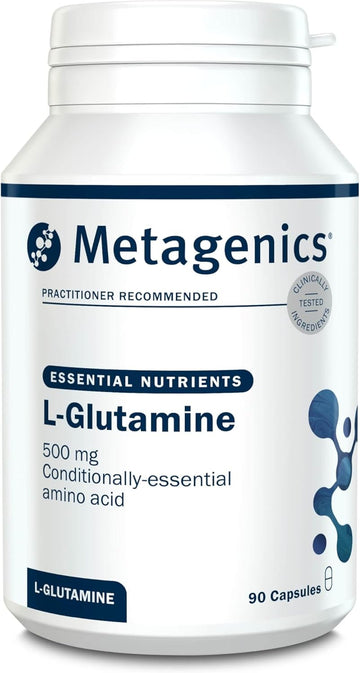 Metagenics L-Glutamine 500Mg - Metabolic Support And Muscle Recovery - Essential Amino Acids - 90 Capsules