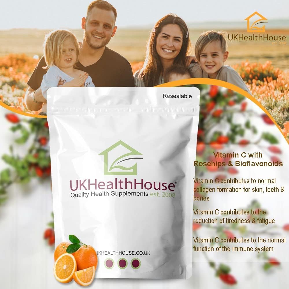 Vitamin C with Rosehips & Bioflavonoids - 1000mg - High Strength Ascorbic Acid - Reduction in Tiredness & Fatigue & Skin Health (360 Tablets) : Amazon.co.uk: Health & Personal Care