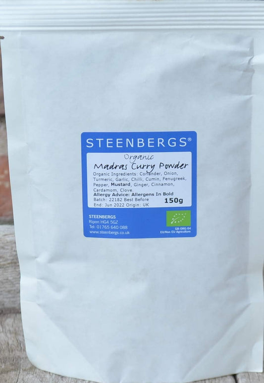 Steenbergs Organic Madras (Medium) Curry Powder 150G Baby Bulk Refill