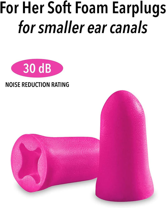 Mack'S For Her Soft Foam Shooting Ear Plugs, 3 Pair - Small Earplugs For Hunting, Tactical, Target, Skeet And Trap Shooting
