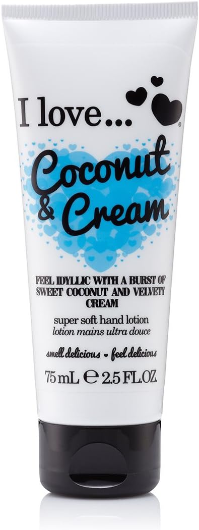 I Love Coconut & Cream Hand Lotion, Helps to Soothe Skin & Relieves Dry Hands, Made With 87% Naturally Derived Ingredients For Soft & Scented Hands, TravelSize Providing OnTheGo Moisture, 75ml : Amazon.co.uk: Beauty