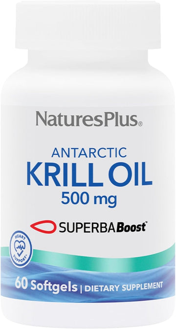 Natures Plus Antarctic Krill Oil - 60 Softgels - Supports Brain & Joint Health - 60 Servings