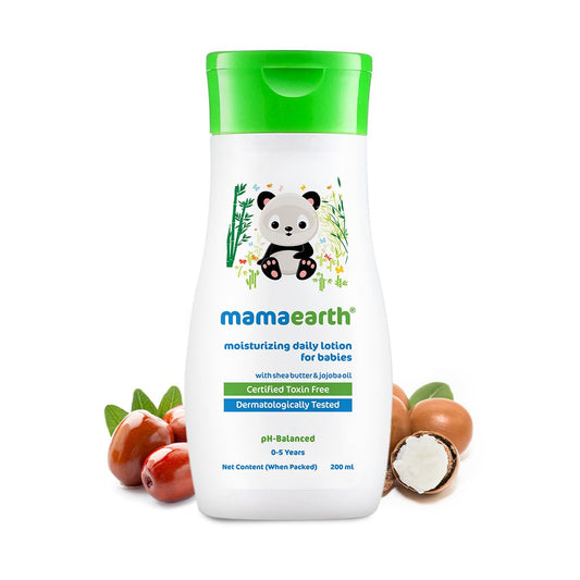 Mamaearth Daily Moisturizing Baby Body Lotion | Skin Nourishment With Shea Butter & Jojoba Oil | Gentle Formula For Delicate Skin Of Babies | 6.76 Fl Oz (200Ml)