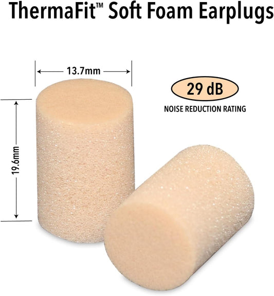 Macks Thermafit Soft Foam Earplugs, 40 Pair - Comfortable Ear Plugs For Sleeping, Snoring, Work, Travel & Loud Events | Made In Usa