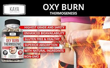 Kaya Naturals Oxy Burn - Thermogenic Herbal Formula For Active Living – Non-Gmo & Gluten-Free – 180 Count : Health & Household