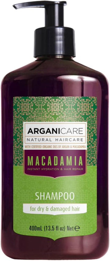 Arganicare | Macadamia Range | Repair Shampoo | With Organic Macadamia Oil | Cleans & Protects | Fight Against Split Ends | High Hydration | 400Ml