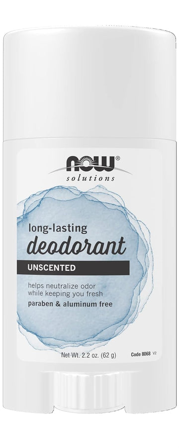 Now Foods Solutions, Long Lasting Deodorant, Unscented, Paraben & Aluminum Free, 2.2-Ounce