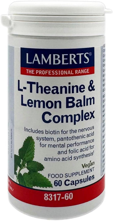 Lamberts Theanine & Lemon Balm Complex 60 Capsules For Relaxation