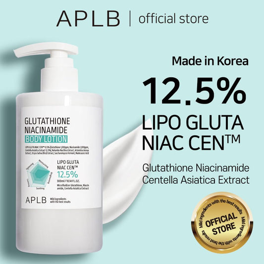 Aplb Glutathione Niacinamide Body Lotion | Lipo Gluta Niac Cen⢠12.5% 10.14 Fl.Oz/Korean Skincare, Long Lasting Hydration, Revitalize For Gentle And Improve Skin Texture
