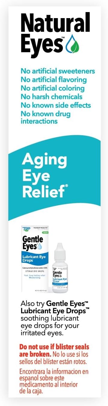 The Relief Products Natural Eyes Aging Eye Relief - 100% Natural Active Ingredients - Fast Dissolving Tablets For Eye Health, Poor Night Vision, Tired Eyes, Dryness And Redness 48Ct : Health & Household
