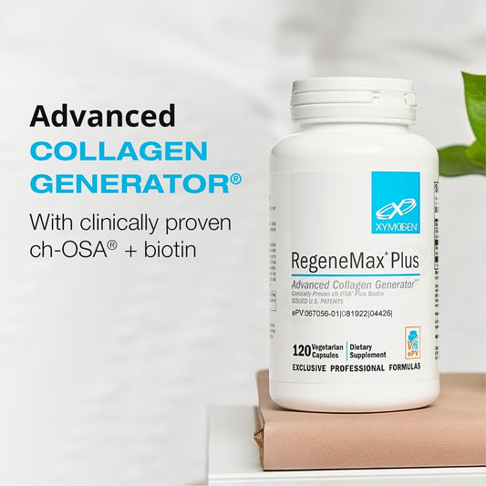 Xymogen Regenemax Plus - Biotin Supplement With Choline For Hair, Skin, Nails + Joint Health - Produces Collagen To Support Bone Health + Wrinkles - Biotin 5000Mcg (120 Capsules)