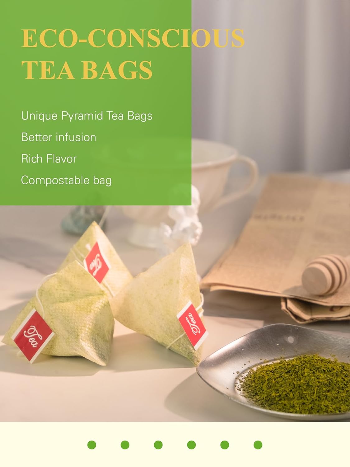 Gldnt Organic Matcha Green Tea Bags, Premium Organic Japanese Matcha + Sencha Green Tea, Rich In Antioxidants, Caffeinated, 100 Count