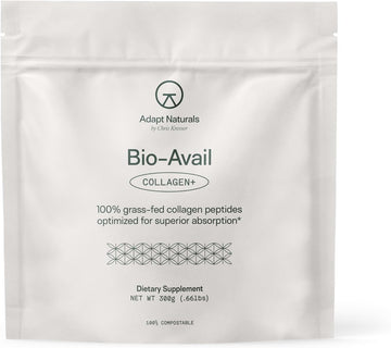 Bio-Avail Collagen+, Grass Fed Collagen Peptides, Optimized For Superior Absorption, Naturally-Sourced Bio-Avail Collagen Supplements For Women And Men, 30 Day Supply