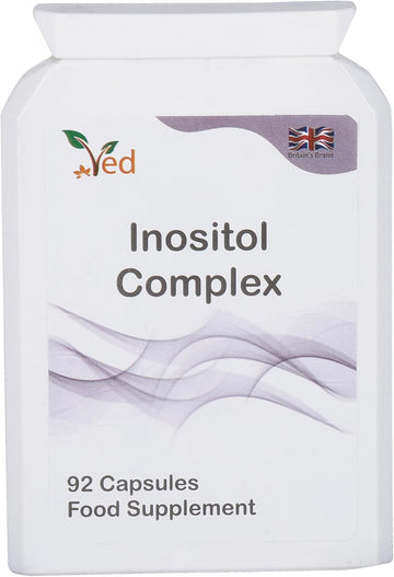 Ved Inositol Complex, Myo- Inositol 2000 Mg & D Chiro-Inositol 300 Mg, Folate 400 Mcg & Chromium 100 Mcg, 92 Vegan Capsule (23 Days Supply)