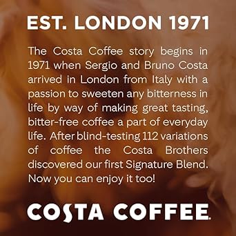 Costa Coffee Ground Coffee, Colombian Decaf Medium Roast, 12Oz Each, Rainforest Alliance Certified