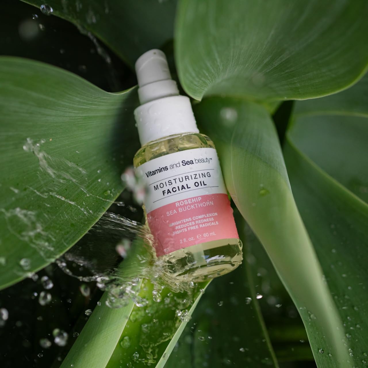 Vitamins And Sea Beauty Moisturizing Facial Oil With Rosehip + Sea Buckthorn, 2 Fl Oz : Beauty & Personal Care