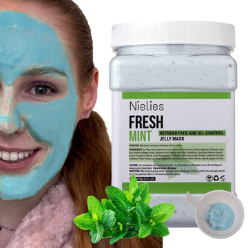 Jelly Mask For Facials, Facial Skin Care- Peel-Off Jelly Mask Set, Face Mask For Instant Hydration, Vegan Peel Off Face Mask, For Moisturizing, Smoothing (Fresh Mint)