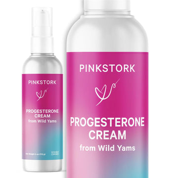Pink Stork Progesterone Cream For Women - Wild Yam Cream To Support Hormone Balance For Fertility & Conception - Bioidentical Natural Progesterone Supplement - Unscented, 4 Oz