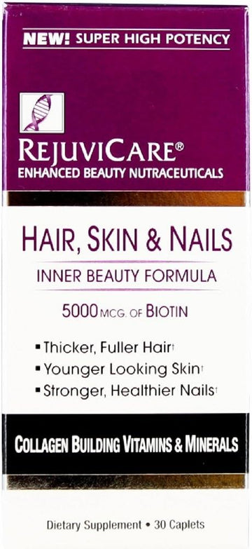 Rejuvicare Hair, Skin & Nails Beauty Formula With Biotin, Collagen Building Vitamins And Minerals, 30 Servings