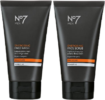 (2 Pack) No7 Men Energising Face Wash X 150Ml & No7 Men Energising Face Scrub X 150Ml