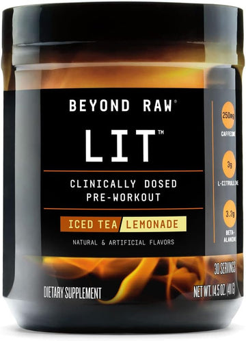 Beyond Raw Lit | Clinically Dosed Pre-Workout Powder | Contains Caffei