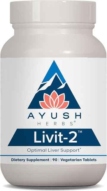 Ayush Herbs Livit-2 - Liver Care, Liver Support Supplement For Women & Men With Andrographis & Picrorhiza, Liver Pills Made With Organic Ingredients - 90 Vegetarian Tablets (1 Count)