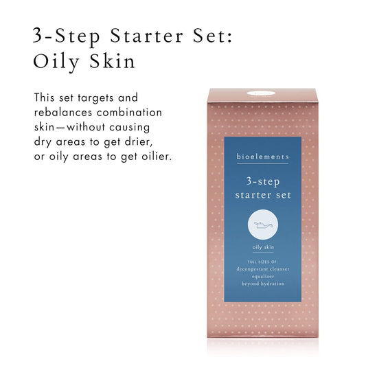 Bioelements 3-Step Starter Set: Oily Skin - Includes Decongestant Cleanser, Equalizer Toner & Beyond Hydration Moisturizer