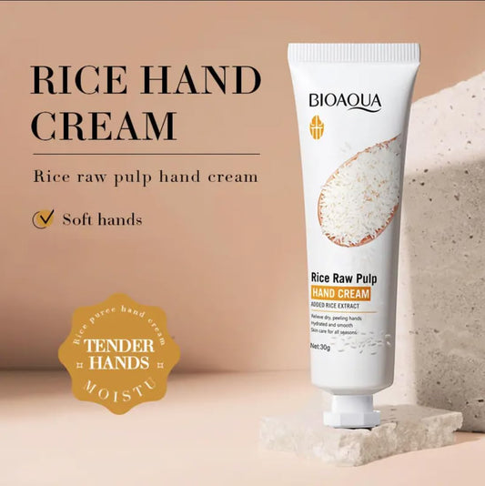 Bioaqua Rice Raw Pulp Hand Cream Rice Extract Hydrates Hands Smooth Skin Care 30G / 1.06Oz (2)