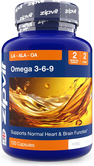 Omega 3 6 & 9 Oil 1000Mg, 120 Softgels. Source Of Alpha-Linolenic Acid. Supports Maintenance Of Normal Blood Cholesterol