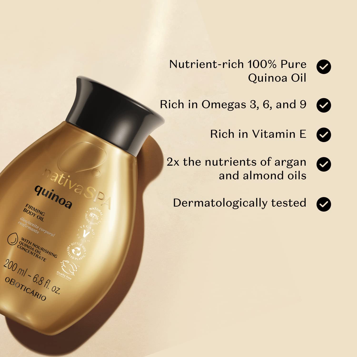 O Boticário Nativa Spa Body Hydrating Oil Bundle: Madagascar Vanilla & Quinoa, 6.8 Ounce (Each) : Beauty & Personal Care