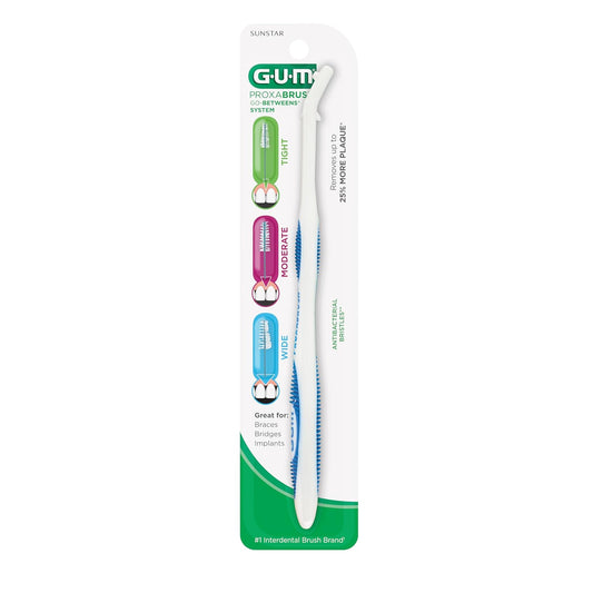 Gum Proxabrush Permanent Handle Refills - Compatible With Go-Betweens Interdental Brushes - Floss Picks For Teeth, Braces, And Implants (6Pk)