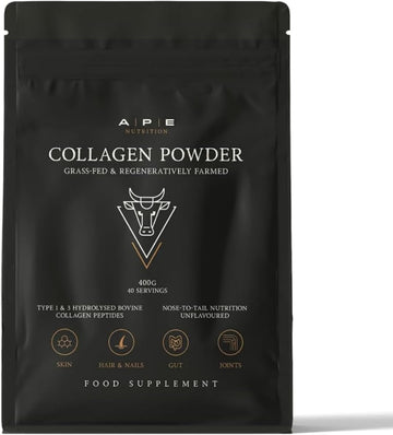 Ape Nutrition Collagen Powder Peptides - Type 1 & 3 Bovine Collagen Protein, 100% Grass-Fed & Finished, Ancestral Supplement Uk, Unflavoured, Improves Hair Skin & Nail Health