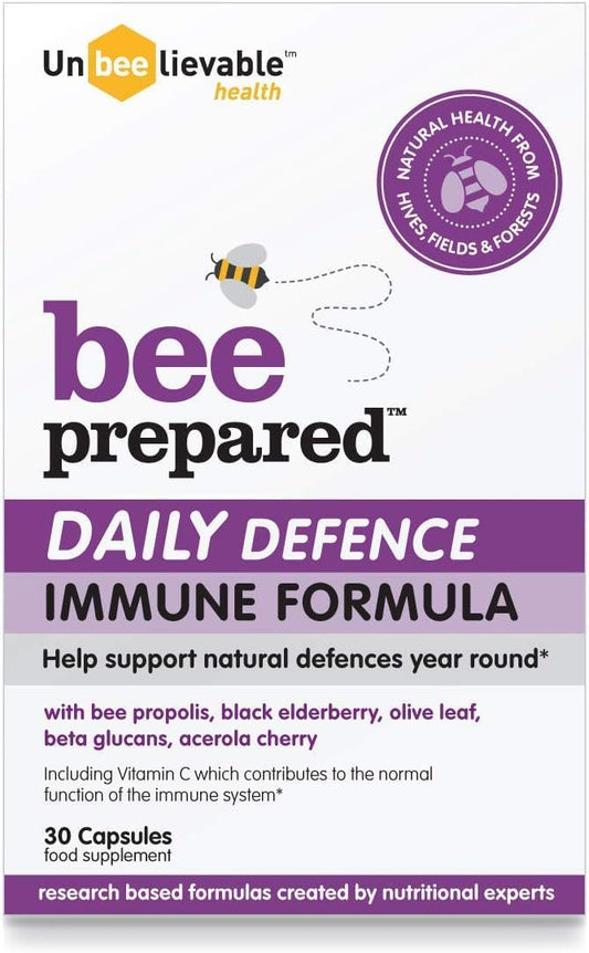 Unbeelievable Health Bee Prepared Daily Defence Immune System Formula - Created By Nutritional Experts - Contains Bee Propolis, Elderberry And More – Immunity Support Supplement