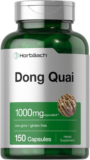 Horbäach Dong Quai Capsules | 1000Mg | 150 Count | Non-Gmo And Gluten Free Supplement | Traditional Herb