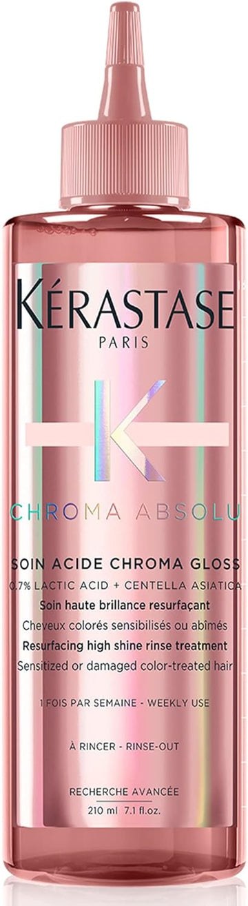 Kérastase Chroma Absolu, High Shine Treatment For Damaged Colour-Treated Hair, Lightweight Formula With Lactic Acid, Soin Acide Chroma Gloss, 210 Ml